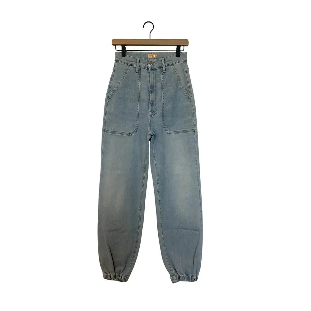 MOTHER Denim The Wrapper Patch Springy Ankle Pants in Chill Pill - Picture 4 of 8